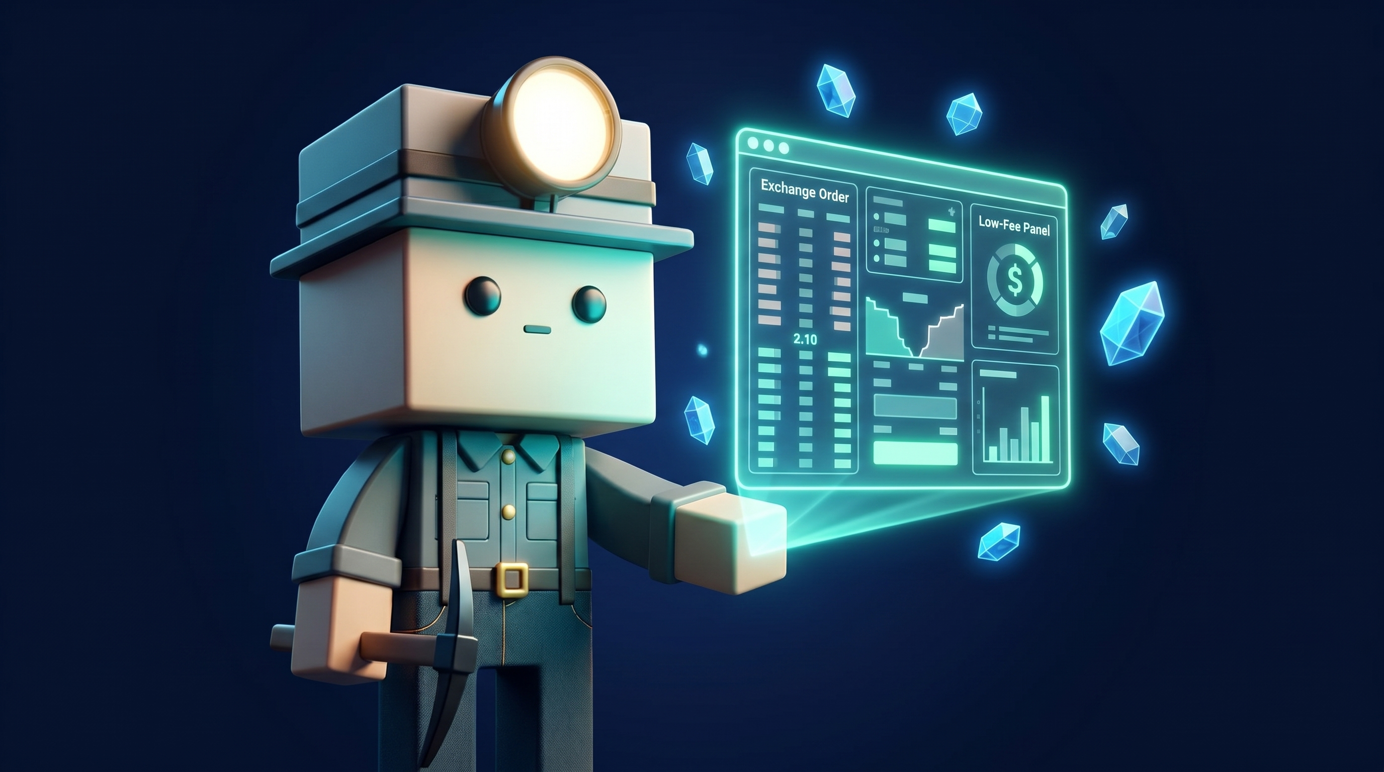 A glowing crypto exchange order book and trading screen on a dark interface