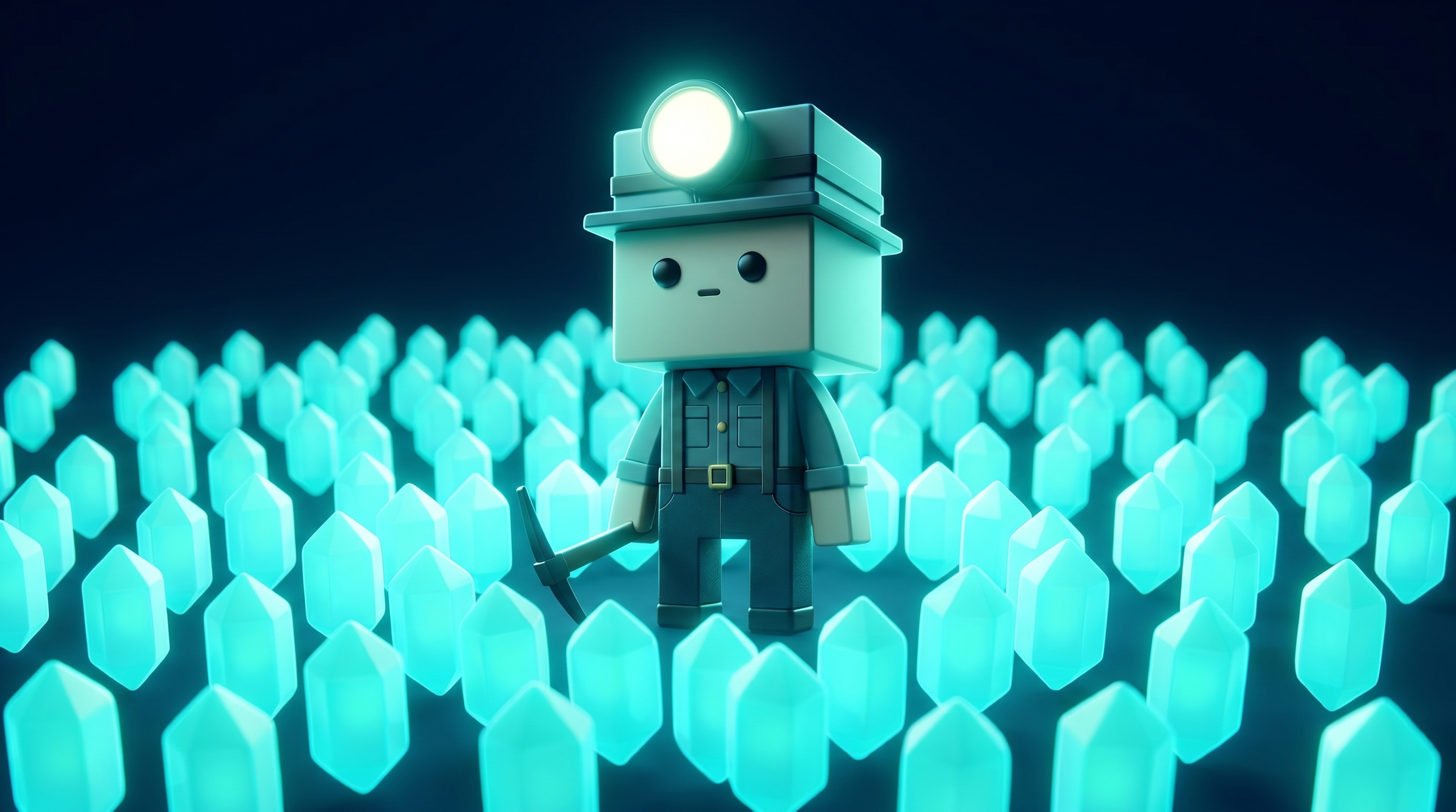 A glowing crypto community gathered around a bright gem