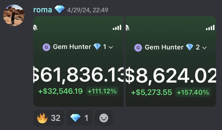 Gem Hunters member win screenshot